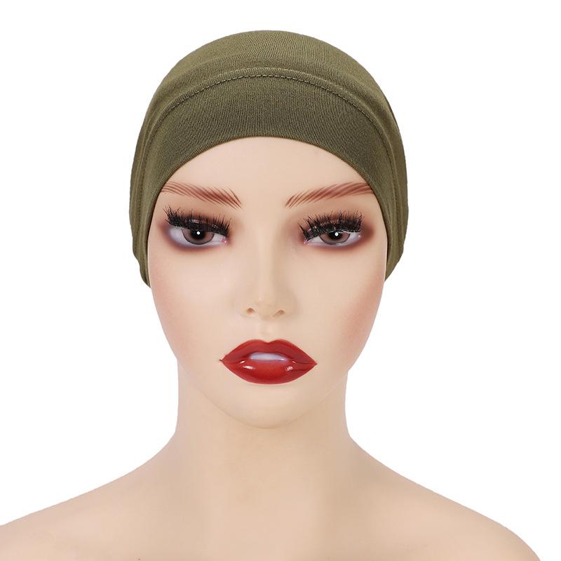 27 Colors Fashion Women Inner Hijab Tube Muslim Turban Cap Bonnet Plain Islamic Underscarf Cotton Jersey Undercaps Mujer Hat
