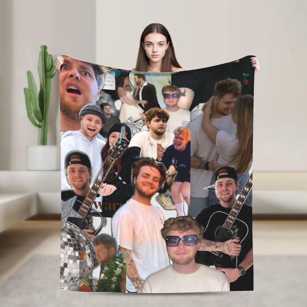 Warm Soft Blanket Decorative Alex Warren America Singer Throw Blanket  Flannel Bedspread For Bedroom Novelty Sofa Bed Cover