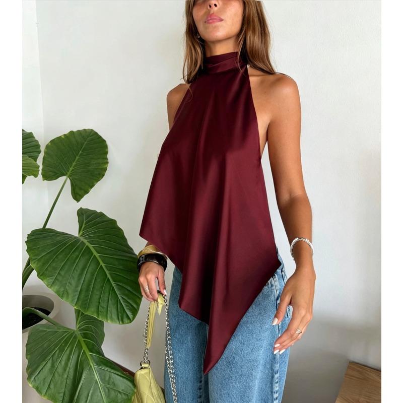 MGHR Women's Fashion Casual Summer Spring O-Neck Blouses & Shirts