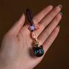 Style Cat Pendant Keychain Components Sandalwood KeyChains Jewelry Findings Wood Car Keyring