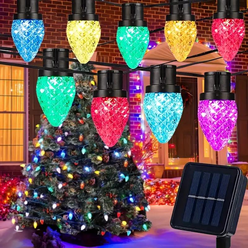 

1pc 7M 50LED Solar Fairy Crystal Strawberry String Lights Multicolor Outdoor Indoor Decor for Holidays Parties Christmas Tree разноцветный
