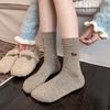 Cashmere Socks For Women Thickened And Warm Zodiac Socks Polka Dot Embroidery Vintage Slimming Pile Socks