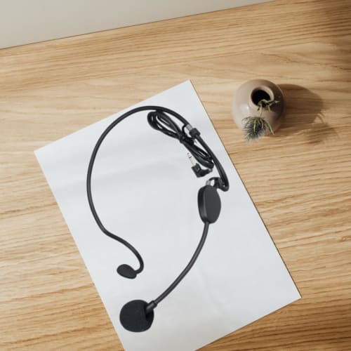 HM-100 Lapel Microphone for Route Bus Drivers, 6.3mm Diameter, 3.5mm Diameter, with Standard Plug Cord