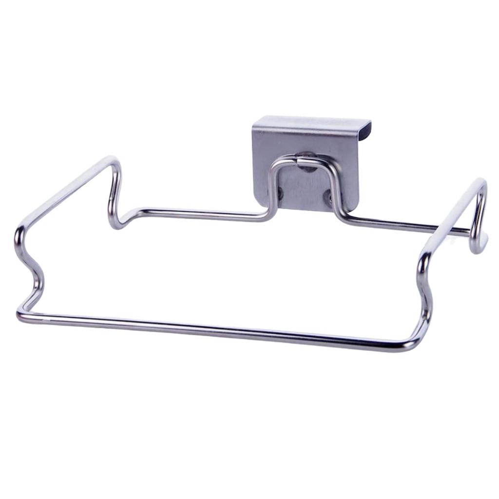 Stainless steel hanging garbage bag rack Hanging garbage bag rack Kitchen accessories Non perforated cabinet storage hook