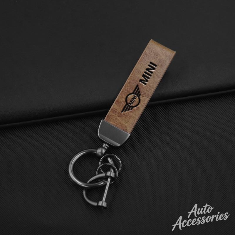 

Leather Car Keychain Anti-Lost Keyring Pendant Lanyard Auto Accessories For BMW Mini Cooper One JCW F54 F55 F56 F57 F60 R50 R52
