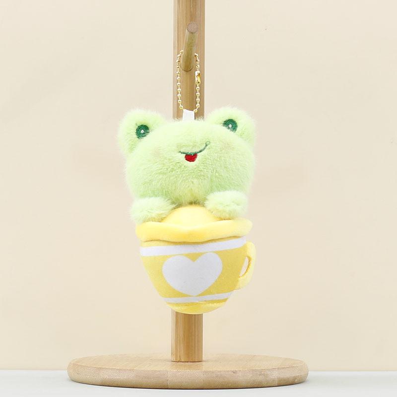 Shaped Animal Plush Keychain Soft Teacup Design Durable Stuffed Toy Gift For