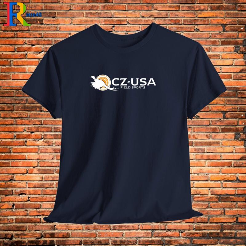 CZ USA Firearms Logo T-Shirt Schwarz Sport Grau Weiß Marine Rot Dunkelbraun S 5XL