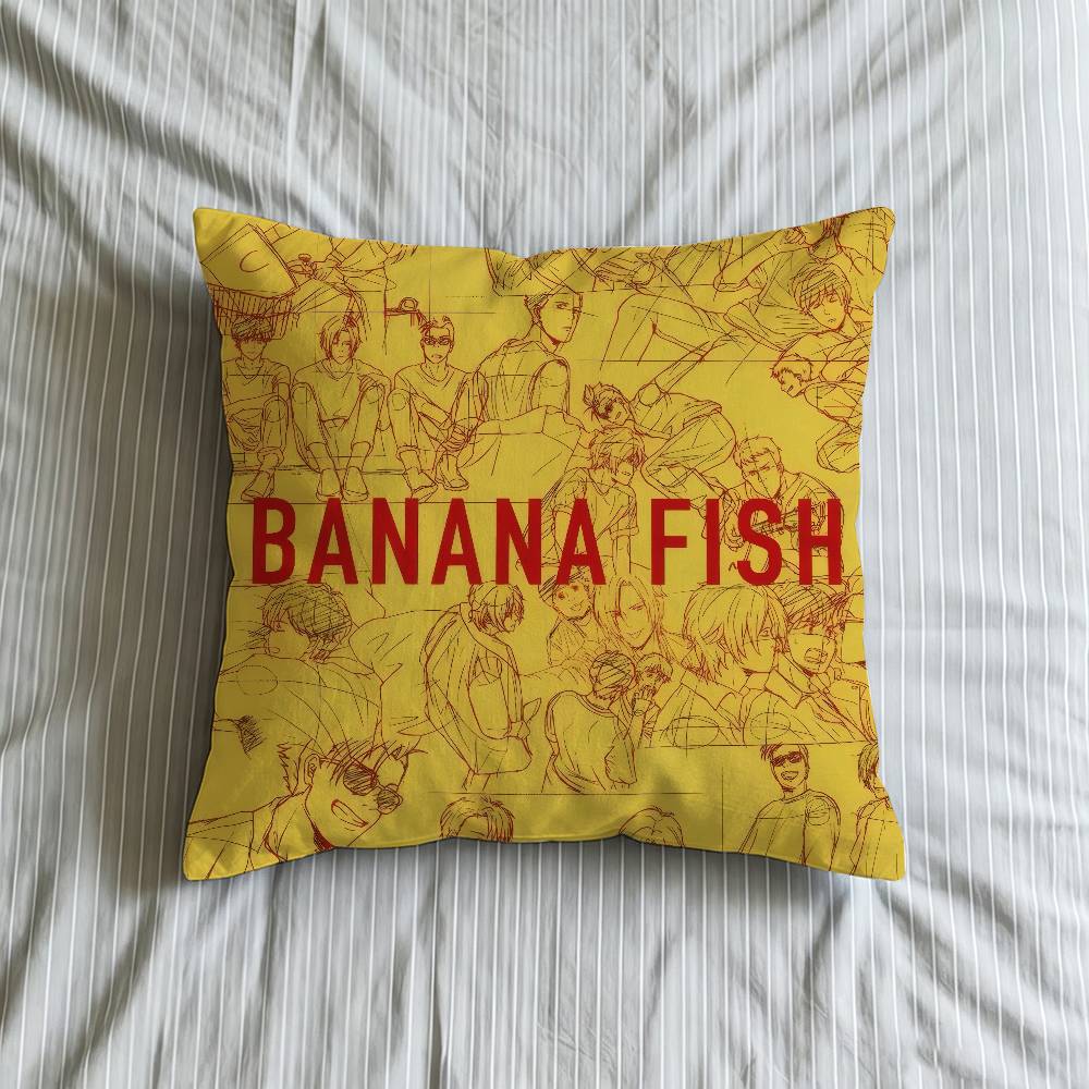 Bbanana Fish Anime Cushion Cover Inches Farmhouse Decor Home Throw Pillow Covers For Couch Decorations