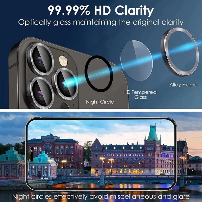 3PCS Camera Lens Protector For iPhone 17 Pro Max 17Pro 17Air Metal Ring Protector Glass For iPhone 14 15 16 ProMax Camera Lens