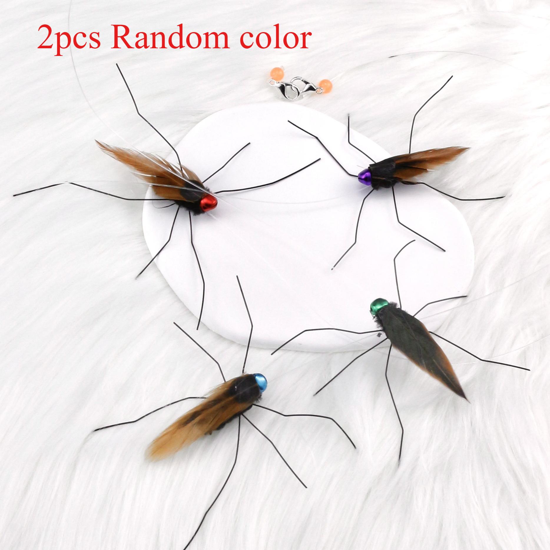 

2pcs/3pcs Mix Simulated Mosquito Feather Cat Toy Replacement Accessories Funny Cat Stick Teaser Pet Toy