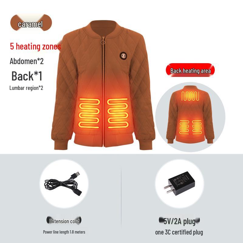 Smart Heated Cotton Jacket with Carbon Fiber for Winter Travel Protection