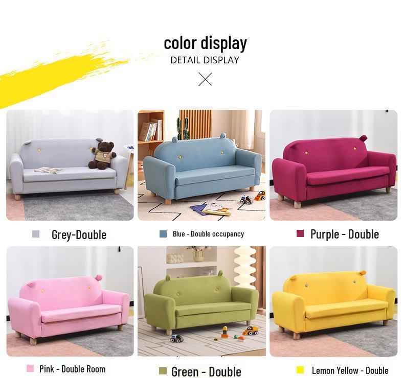 Children's Cartoon Double Sofa for Reading Corner or Playroom