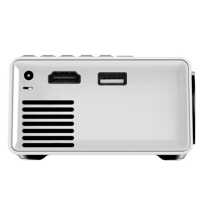 Elisona® vidéo projecteur YG300 Mini Portable 1300mAh intégré batterie multimédia numérique vidéo projecteur à LED 1080p pour par...