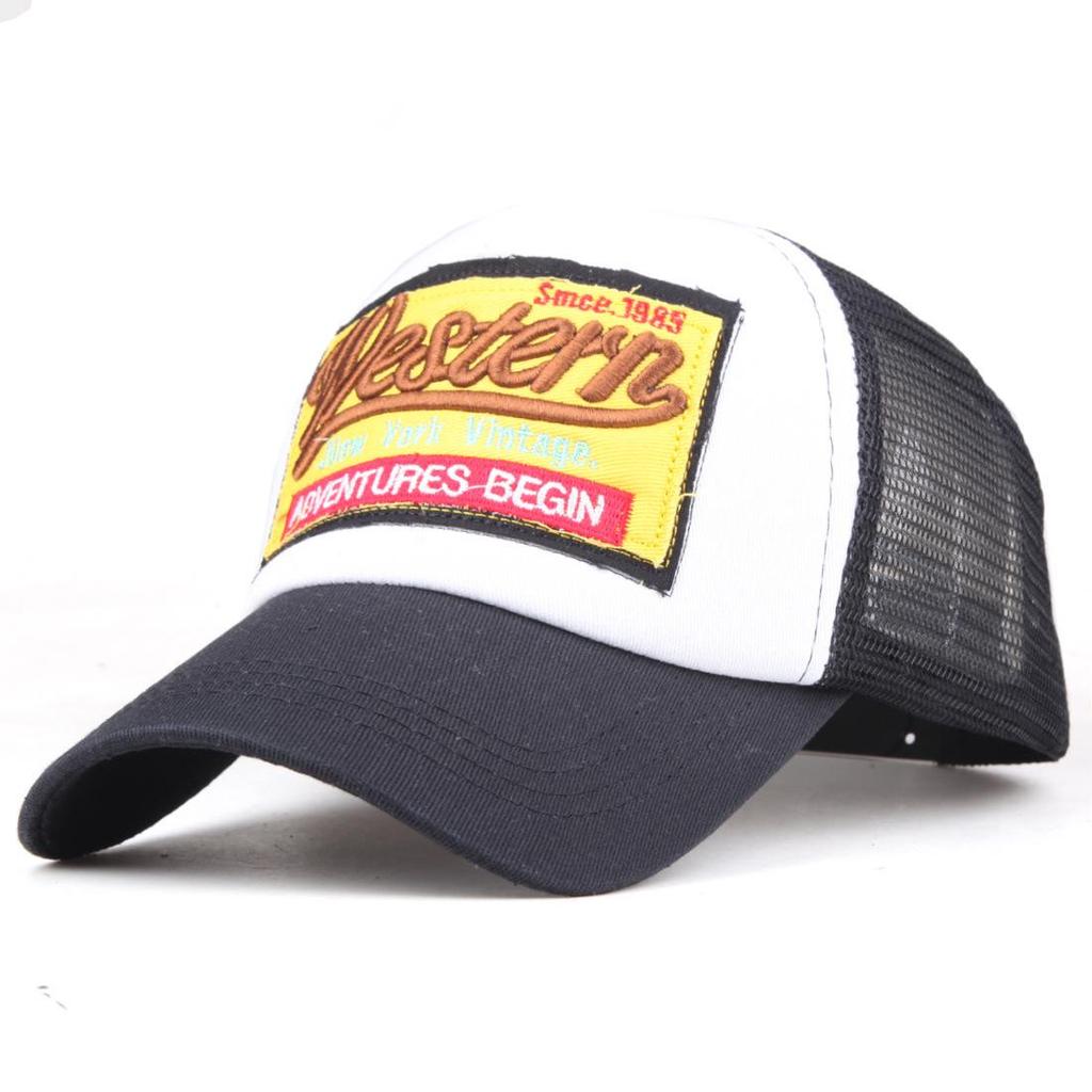 Nowa czapka baseballowa z siateczki z naszywką - Modna czapka z daszkiem typu duckbill dla mężczyzn i kobiet, Najlepiej sprzedający się wzór