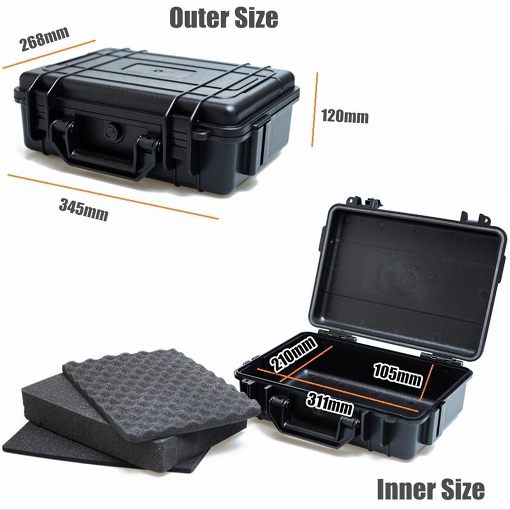 

Водонепроникний захисний футляр для інструментів Safetly ABS, герметичний футляр для кемпінгу, подорожей, захисний футляр для зберігання сухий ящик HYC041(345x268x120MM)