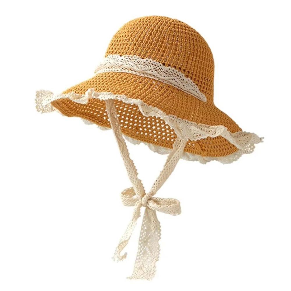 

Кружевной дизайн, детская солнцезащитная шляпа, корейский стиль, козырьки, шляпа-ведро, пляжная шляпа от солнца, летняя прогулка хаки