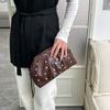 Stylish, simple and versatile cross-border trend, single shoulder oblique span clip bag, mushroom nail chain pleated clutch women's bag