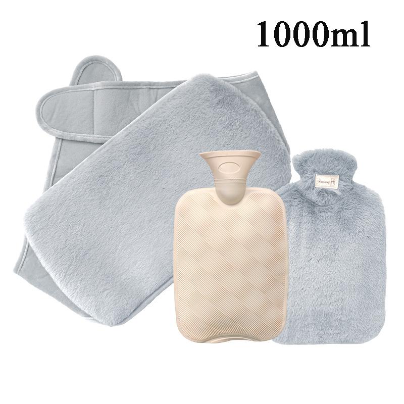 Explosion-Proof Hot Water Bottle with Plush Cloth Cover Belt Winter Hand Foot Abdomen Warmer Reusable Hot Water Bag Pouch
