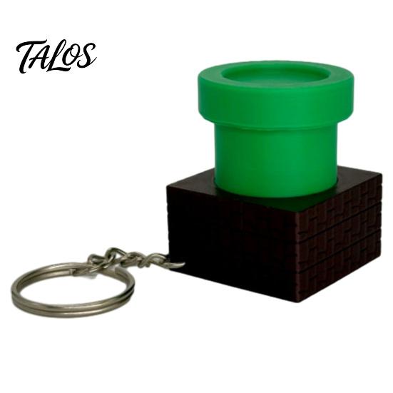 Stress Relief Clicker Toy 3D Printed Water Pipe with Keychain, Finger Pocket Fidget Toy, Mini Keyring for Backpack Charm Device