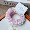 Lace Trim Macaron Color Elastic Flower Hair Tie - Korean Style