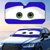 Cartoon Car with Cute Eyes Sun Visor Reusable Aluminum Foil Windshield UV Protection Heat Insulation Cover Sun Visor Sunshade