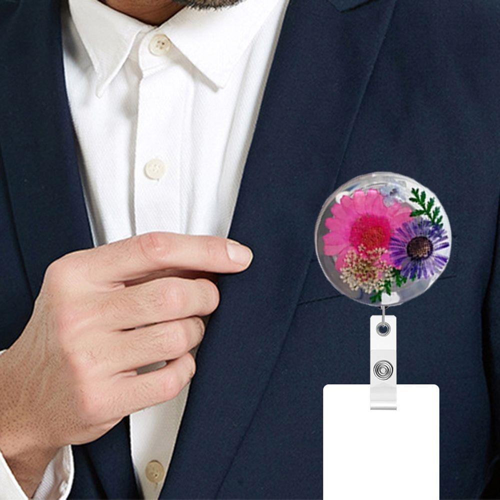 Badge Charm Badge Reel Clip Resin Transparent Reels Keyring Card Badge Holder Badge Reel ID Lanyard