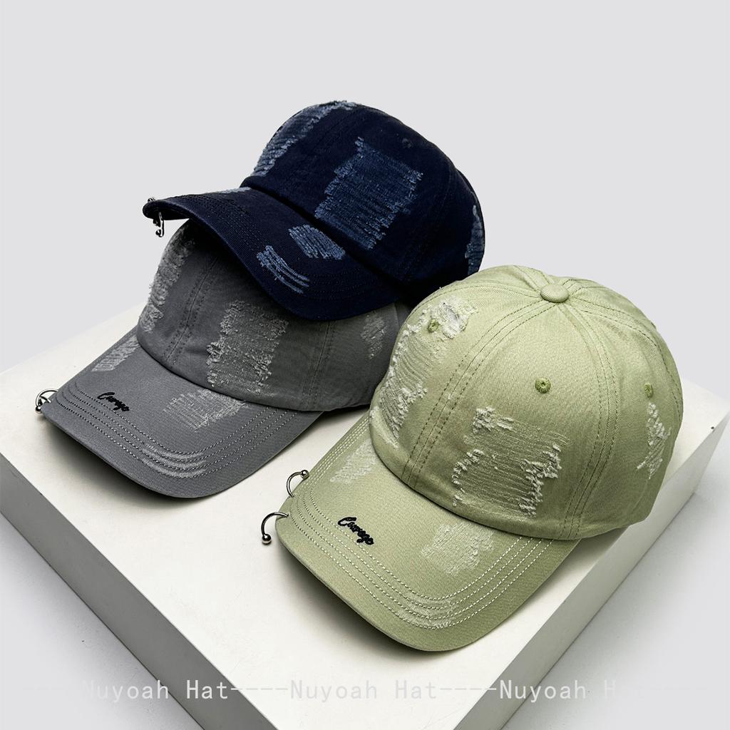 Neue Unisex Persönliche Eisenringe Buchstabenstickerei Baseballkappen Sonnenschutz Gebrochener Stil Vielseitig Nische Schirmmützen Mode Retro