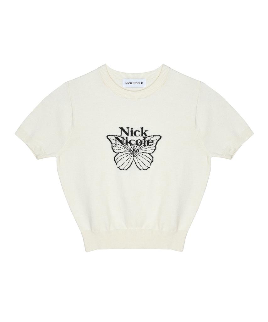 Nigaennikol Mini Butterfly Signature Half Knit_Cream