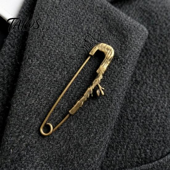Coats Decorative Pin Vintage Bronze Safety Pin, Large Feather Bird Leaf Flower Lapel Elegant Men Women Brooch for Coats, Jackets, Hats, Bags Design