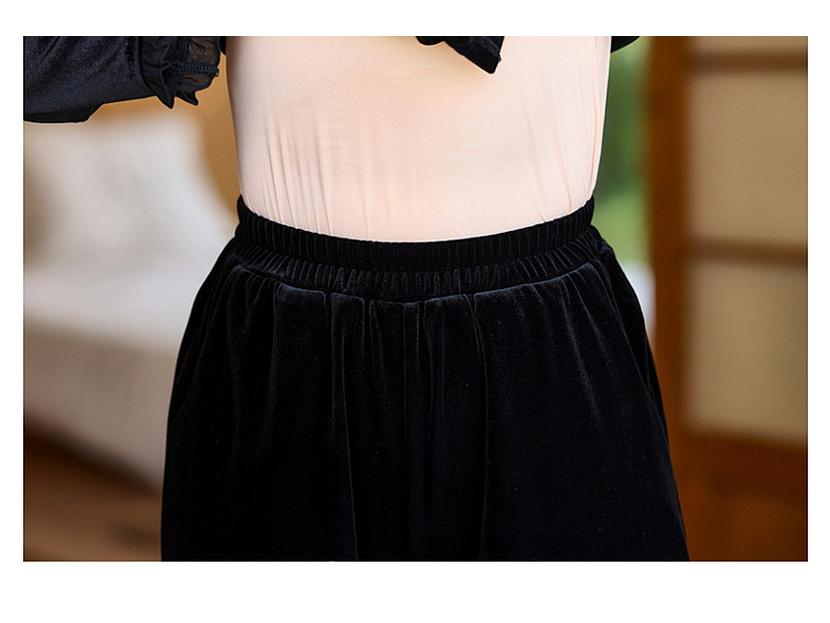 Set elegant din catifea aurie din două piese pentru primăvară și toamnă pentru femei, stil chinezesc nou pentru vârsta mijlocie și vârstnici