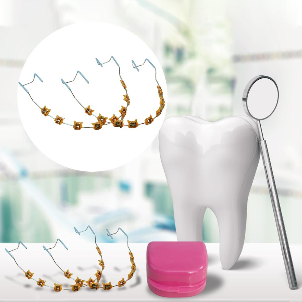 2Pcs Fake Brace Colorful Hook Temporary Teeth Temporary Metal Wires Metal Bracket Orthodontic Ligature Ties Dental Beauty-health
