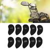 10 PCS Golf Club Head Covers Golf Iron Pole Net Cover Club Protective Head Covers with Numbers Black