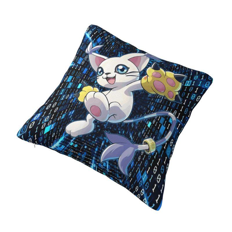 Custom Nordic Gatomon Cushion Cover Soft Adventure Anime Throw Pillow Case