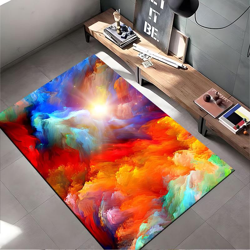 Abstract Colorful Cloud Art suitable as a non-slip mat for the living room or bedroom sofa