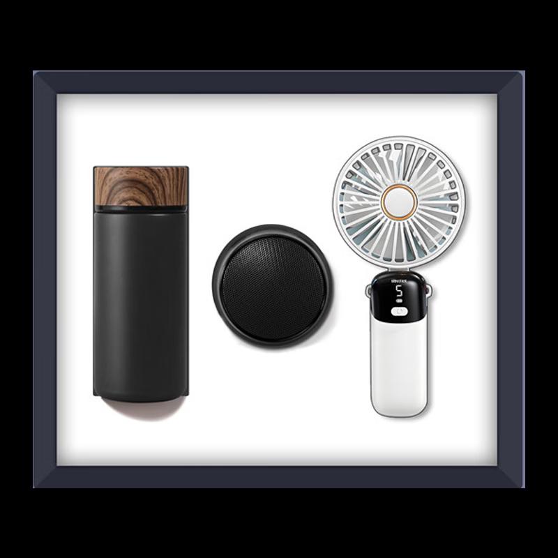 Premium Black 3-in-1 Tech & Drinkware Gift Set