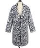 2023 Autumn Zebra Print Faux Fur Coat: European-American Fashion Long Plush Coat