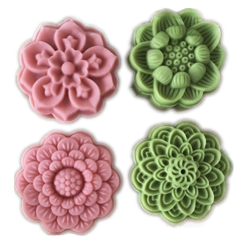 75g Cute Lotus Shape Plastic Dessert Molds Dessert Mold DIY Baking Accessories Kitchen Gadget for Mid-Autumn Festival
