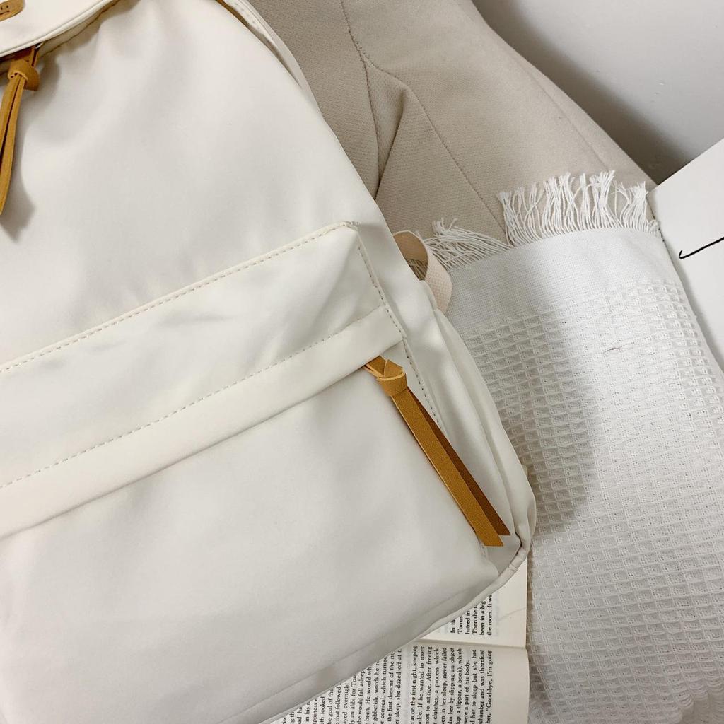 Korean Style Large Capacity Backpack for Students, Simple and Fashionable, Plain Color Schoolbag