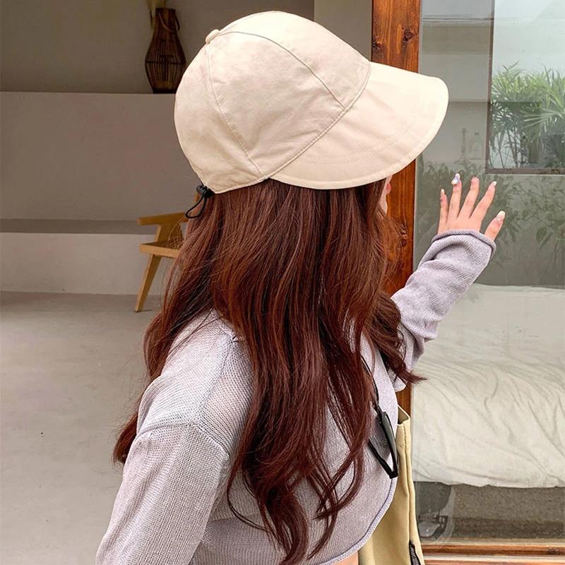 Sun Beach Hats For Women Summer Quick-Drying Visors Adjustable Drawstring Cap