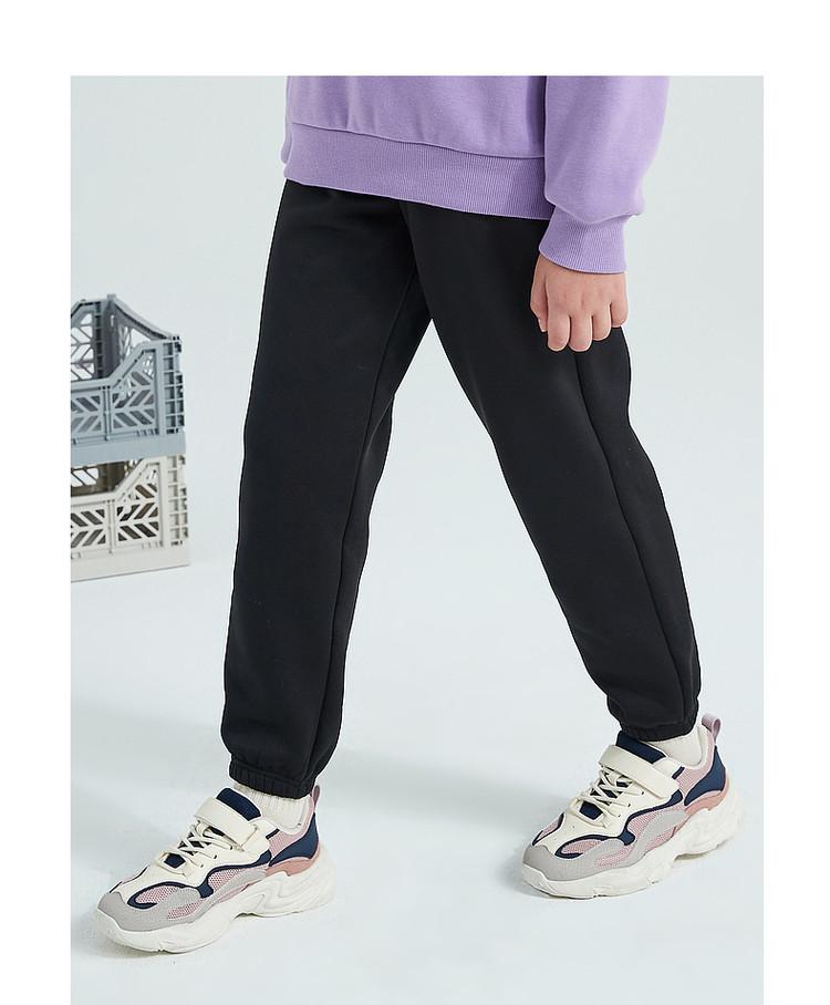 Girls' Plush Warm Elastic Sports Style Winter Pants