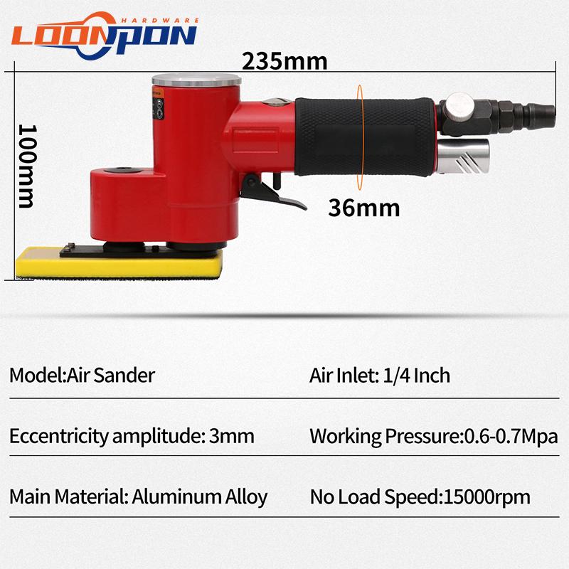 Pneumatic Sandpaper Polisher 15000RPM Triangle Air Random Orbital Sander Machine for Metal polishing