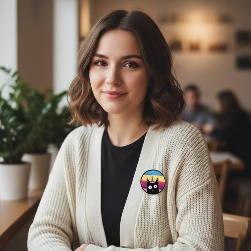 Unique Black Cats With Horn Enamel Pin Fashionable Accessory Animal Themed Gift Pin For Bags Clothes Hats