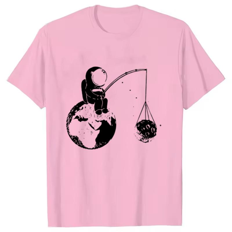 Hot Summer Casual Men Women High Quality T-shirt Loose Funny Design Astronaut Printing for Men Top Cool Tshirt Male Tee Shirts