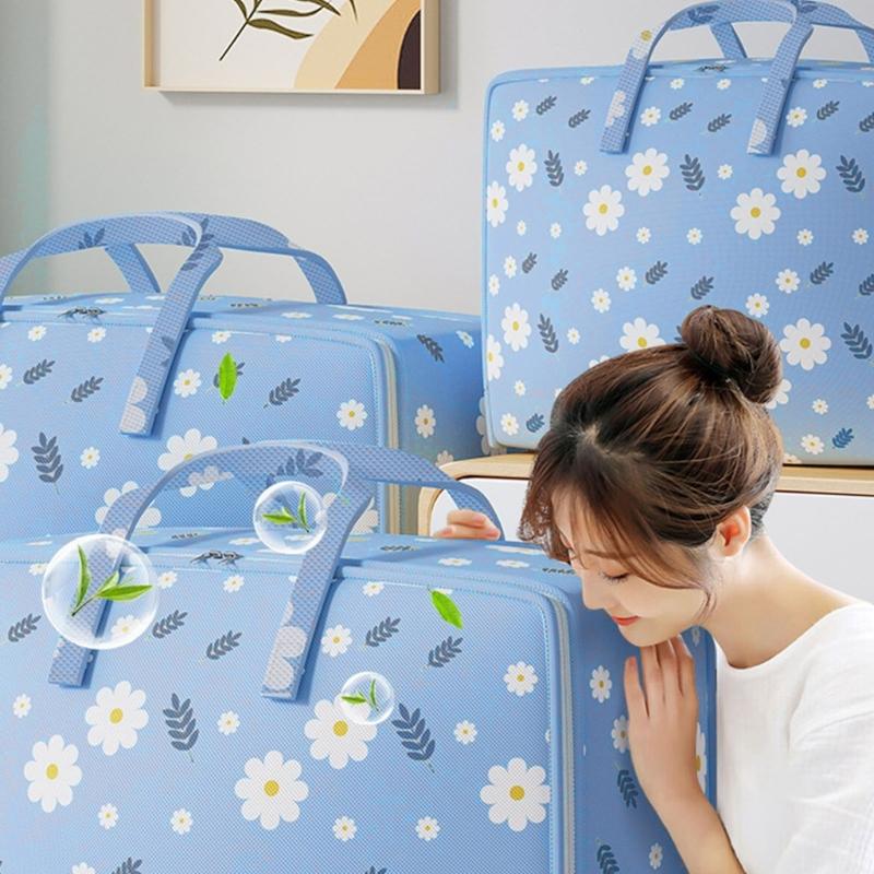 Large Relocating Storage Bag Sturdy Nonwoven Fabric for Clothes Bedding With Handles and Seal Lock