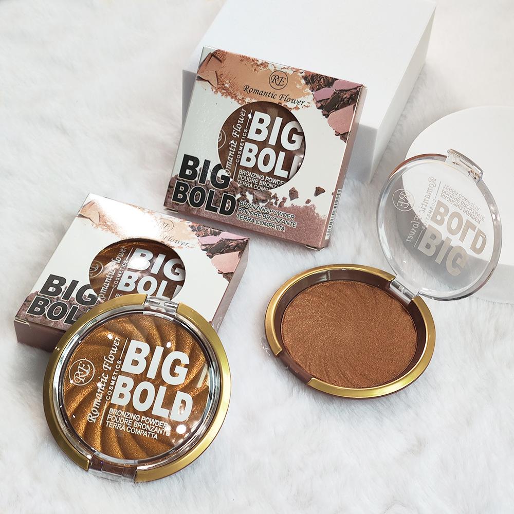 3-color Powder Brightens The Face, Bronze Color Pressed Powder, Waterproof and High Gloss Cosmetics