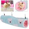 Small Pet Tunnel Cotton Nest Plush Soft Hamster Hanging Channel House(Green Little Bear)M