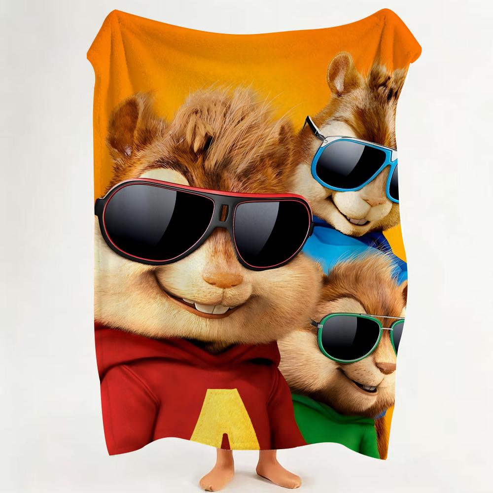 Movie A Alvin A And T The C Chipmunks Throw Flannel Throw Blanket Suitable for Sofa,Living Room,Bedroom