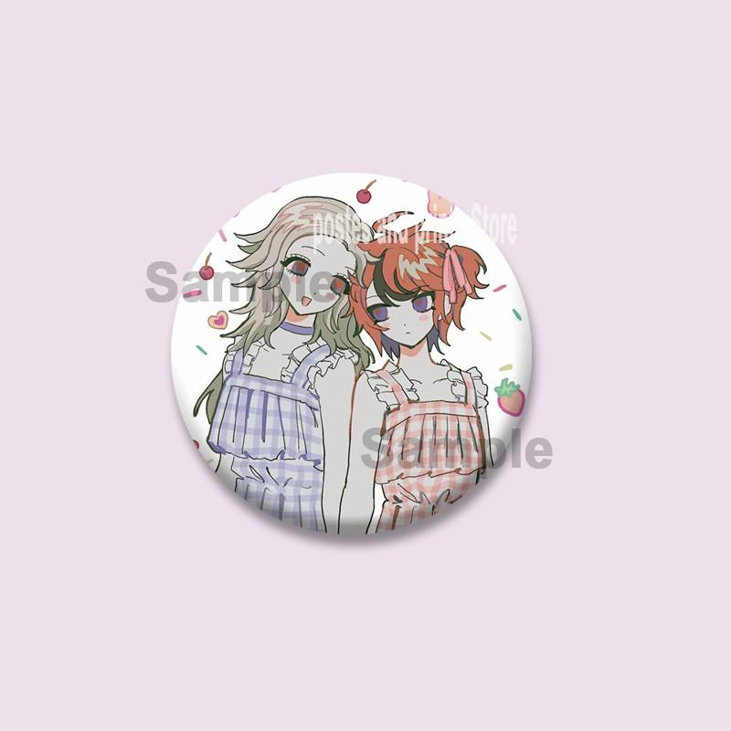 Anime Game Series The Hundred Line Last Defense Academy Badge Cartoon Round Brooch Pins on Backpack Hat Accessories Jewelry Gift