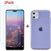 Case and Screen Protector - Apple - iPhone 11 Pro - Purple - 2PCS Tempered Glass - TPU Silicone