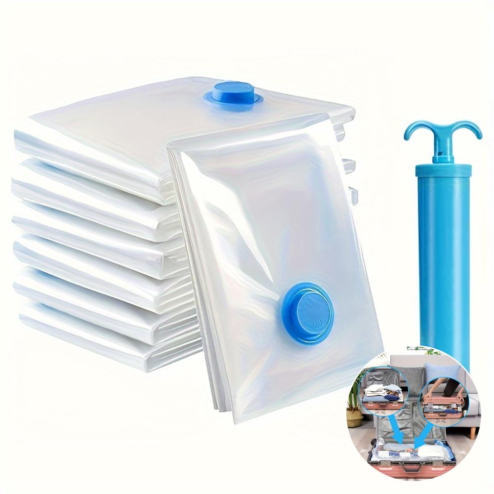 Balení 5 vakuových úložných pytlů s ruční pumpou - Opakovaně použitelné uzavíratelné plastové úložné pytle na oblečení, deky, ložní prádlo